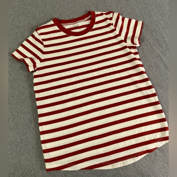 Madewell Red and White Striped Short Sleeve Tee - Picture 1 of 2